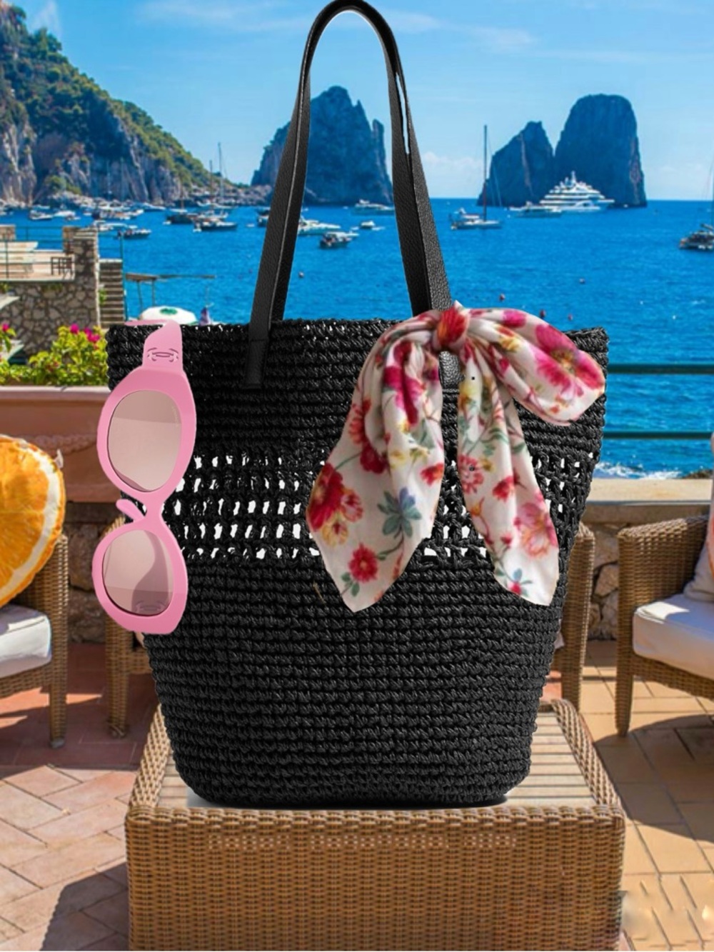 Handwoven Straw Market Tote NWT